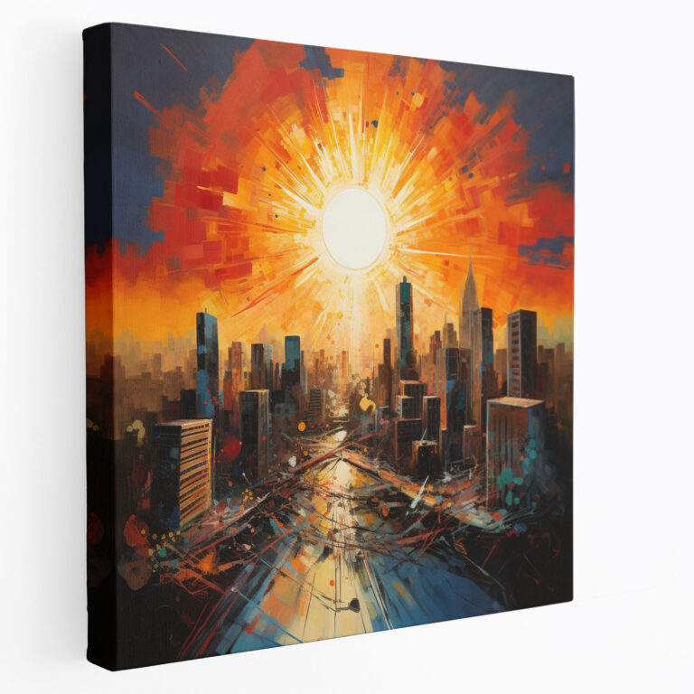 Sunrise Cityscape Wall Art - Sunrise, Home Decoration, Focal Point, Canvas