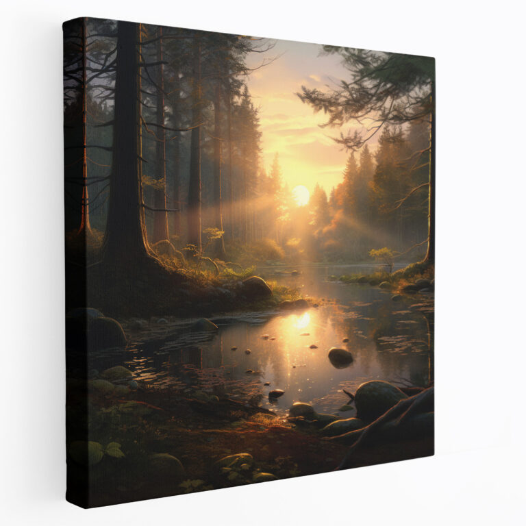 Sunrise Forest Wall Decoration - Sunrise, Canvas, Wall Art, Serenity