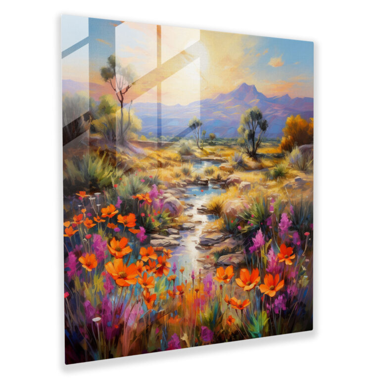Southwest Blossom - Glass Print - Southwest, Peace, Modern Art, Home Decoration