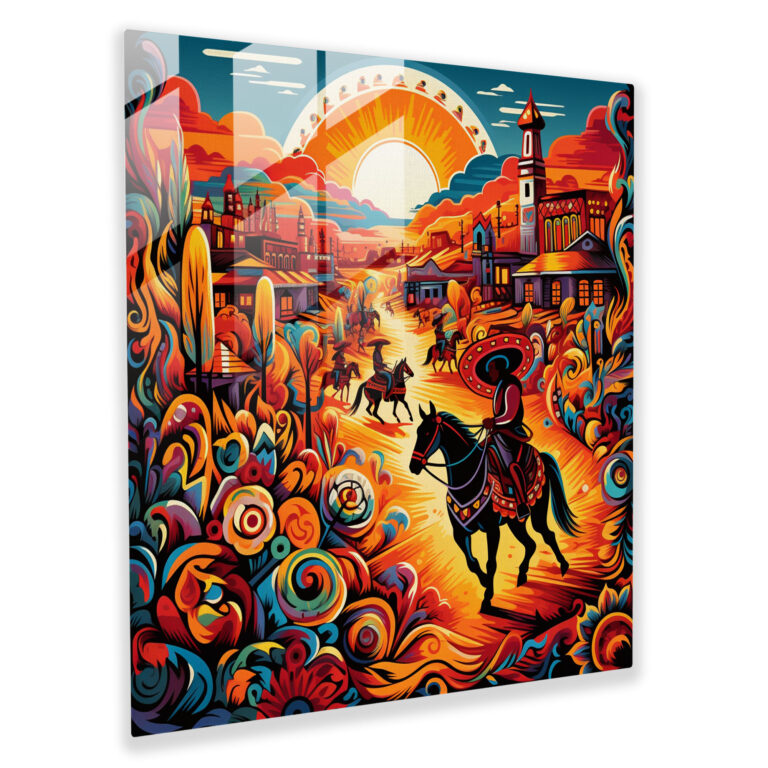 Southwest Fiesta - Glass Print - Southwest, Glass Art, Glass Print, Pop Art Illustration