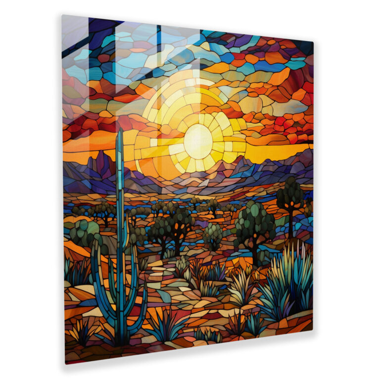 Colorful Southwest Glass Print - Southwest, Southwest Landscape, Home Decoration, Glass Wall Art