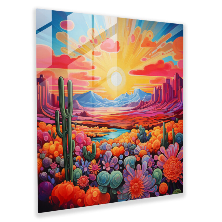 Southwest Desert Glass Print - Southwest, Glass Art, Wall Decoration, Home Decoration