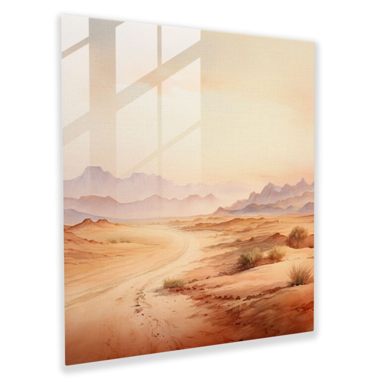 Southwest Desert Serenity Glass Print - Southwest, Modern Art, Glass Art, Desert Landscape