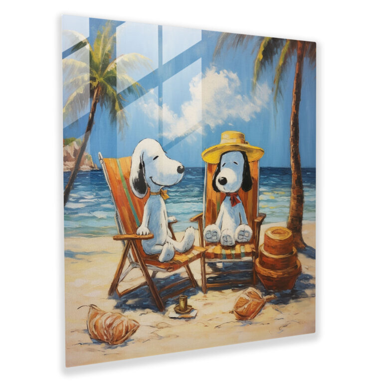 Impressionist Snoopy Glass Print - Snoopy, Glass Art, Sunny Day, Charlie Brown