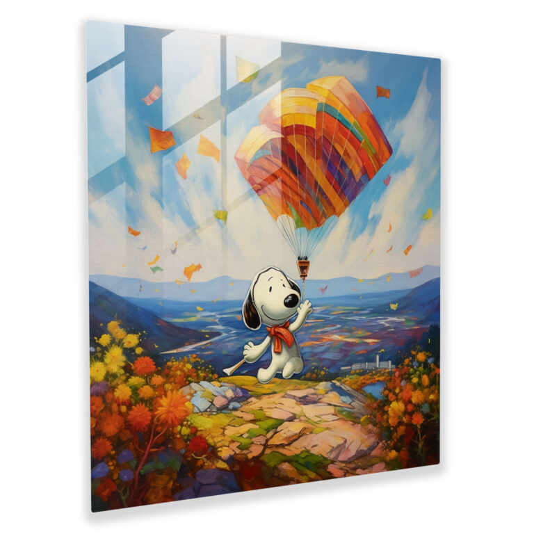 Dreamy Snoopy Glass Print - Snoopy, Wall Decoration, Glass Art, Modern Art