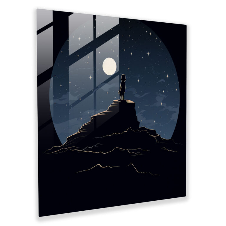 Snoopy Minimalist Silhouette Glass Print - Snoopy, Silhouette, Wall Decoration, Serenity