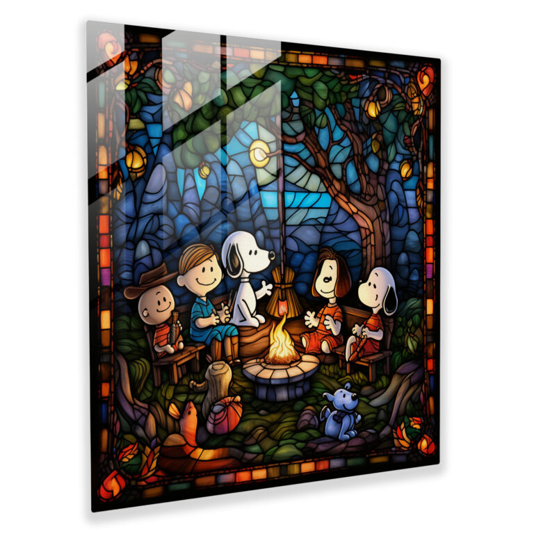 Snoopy Stained Glass Wall Art - Snoopy, Cozy, Glass Art, Snoopy