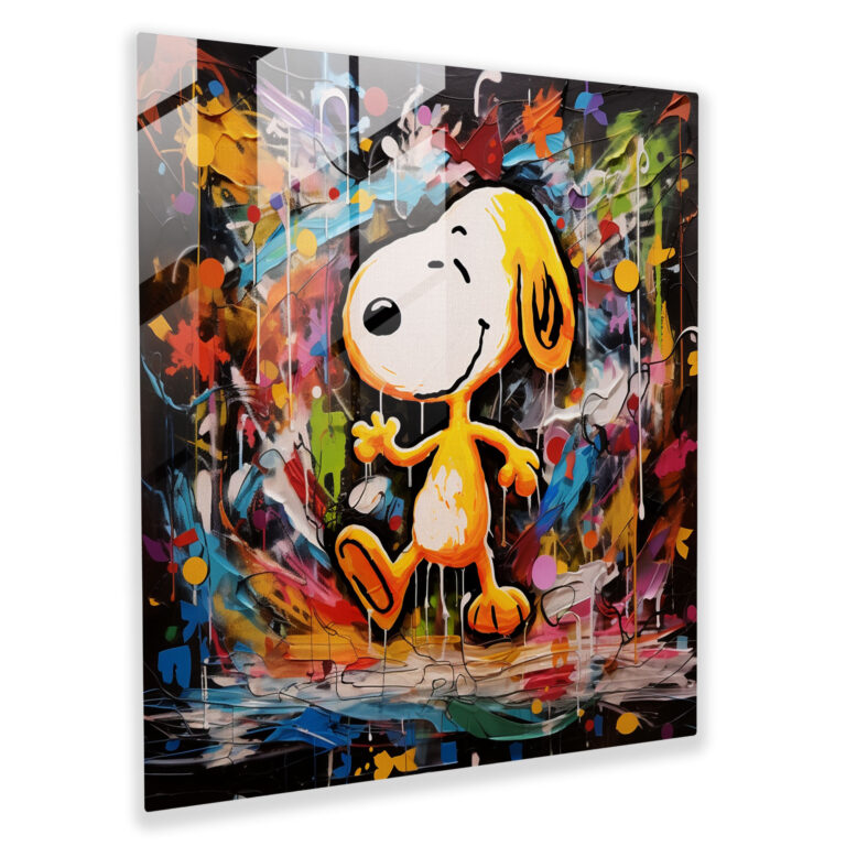 Snoopy Playful Glass Wall Art - Snoopy, Snoopy, Playful, Glass Wall Art
