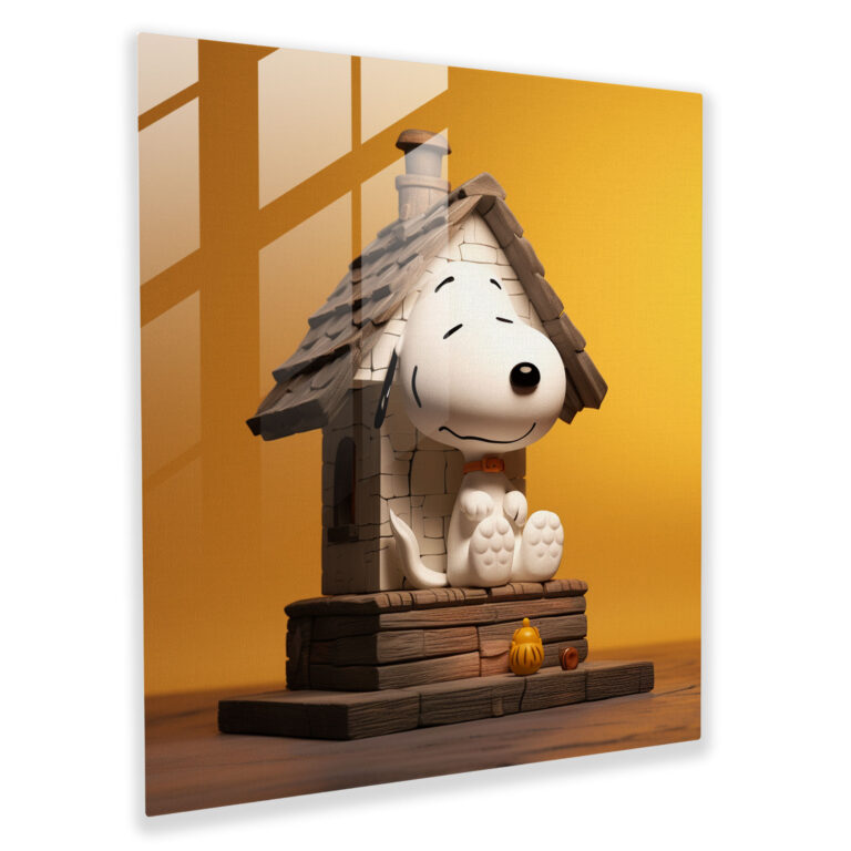 Snoopy Serenity Glass Print - Snoopy, Snoopy, Wall Decoration, Serene