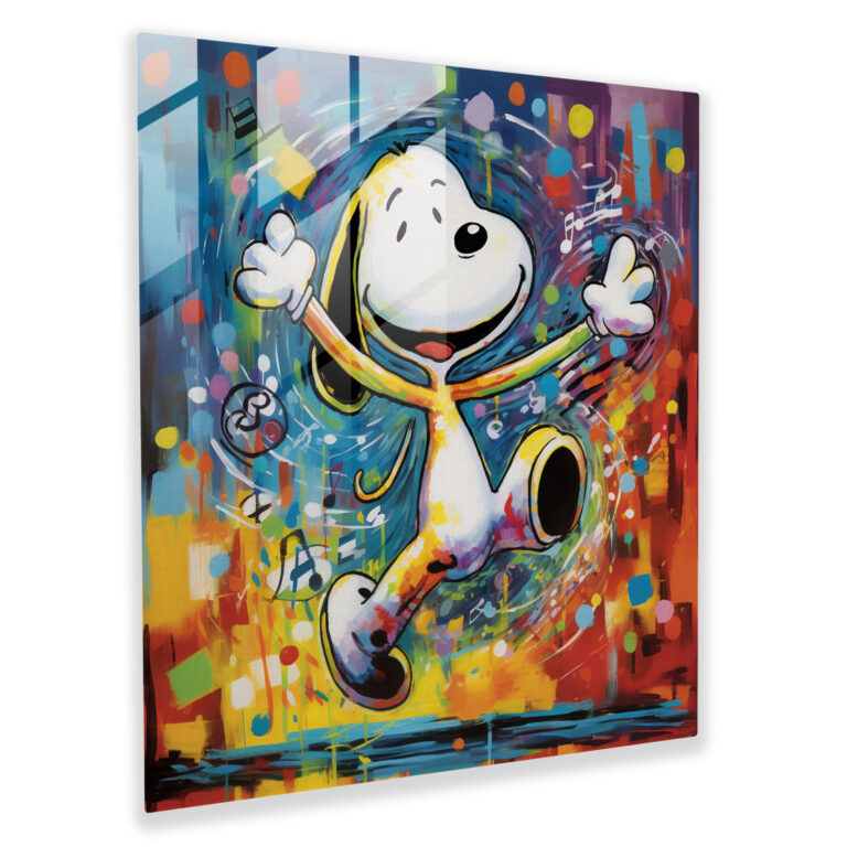 Snoopy Pop Dance Glass Wall Art - Snoopy, Glass Print, Pop Art, Glass Wall Art