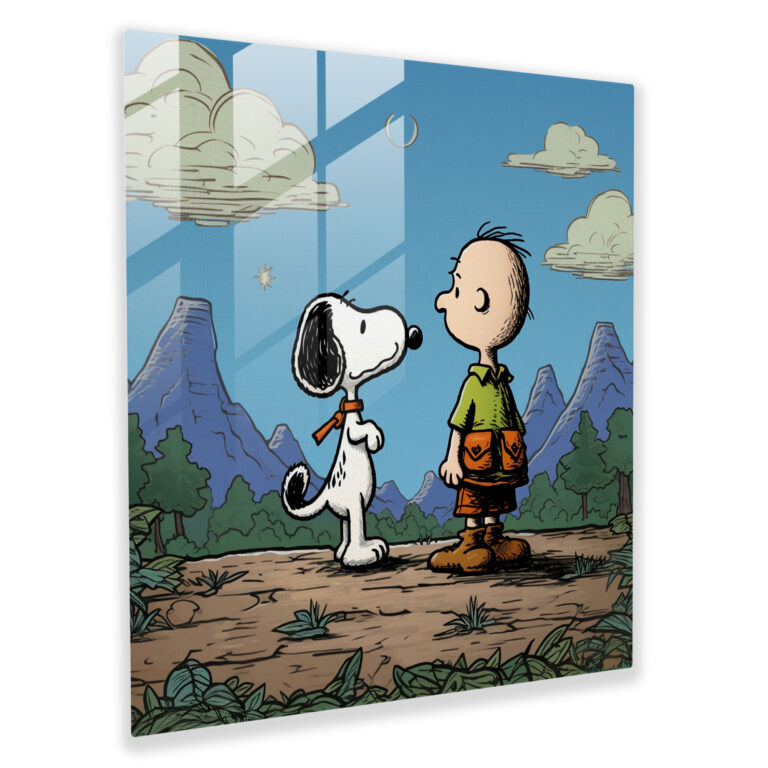 Vintage Adventure Glass Wall Art - Snoopy, Adventure, Modern Art, Wall Decoration