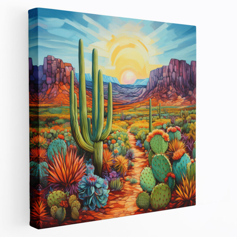 Southwest Canvas Print - Colorful Acrylic Painting - Southwest, Southwest, Canvas, Cacti