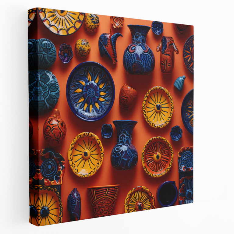 Southwest Mexican Ceramics Canvas Print - Southwest, Modern Photograph, Wall Art, Canvas