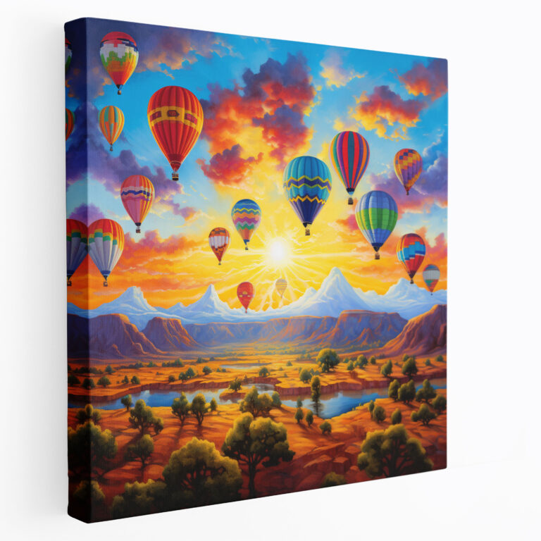 Southwest Wall Art: Hot Air Balloon Fiesta - Southwest, Canvas, Canvas Print, Southwest