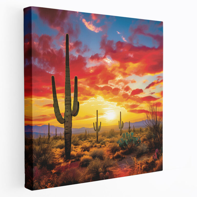 Southwest Canvas Print: Saguaro Silhouette - Southwest, Southwest, Wall Decoration, Home Decoration
