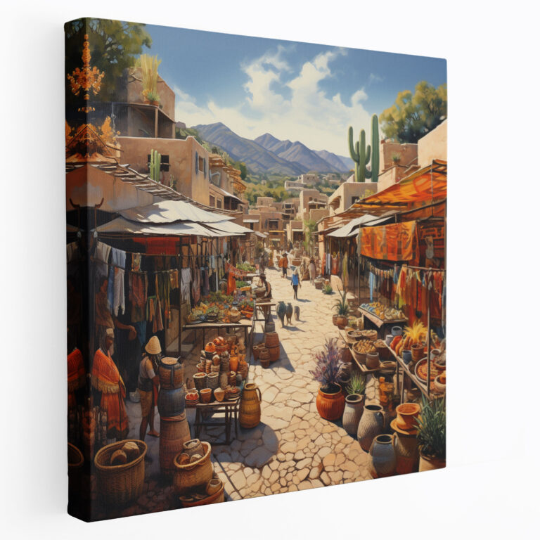 Southwest Wall Decoration: Market Fiesta - Southwest, Canvas Wall Art, Canvas, Traditional Artworks