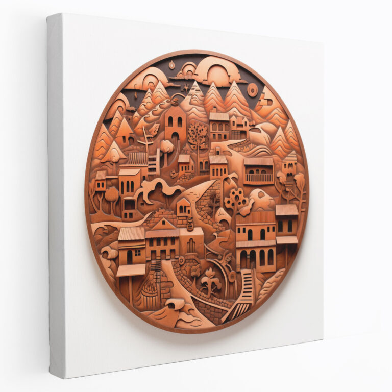 Southwest Pueblo Wall Art - Southwest, Pueblo Village, Wooden Wall Art, Home Decoration