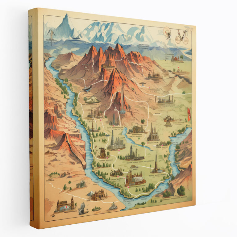 Southwest Canvas Print - Vintage Southwest Map Wall Art - Southwest, Wall Decoration, Canvas Print, Cities