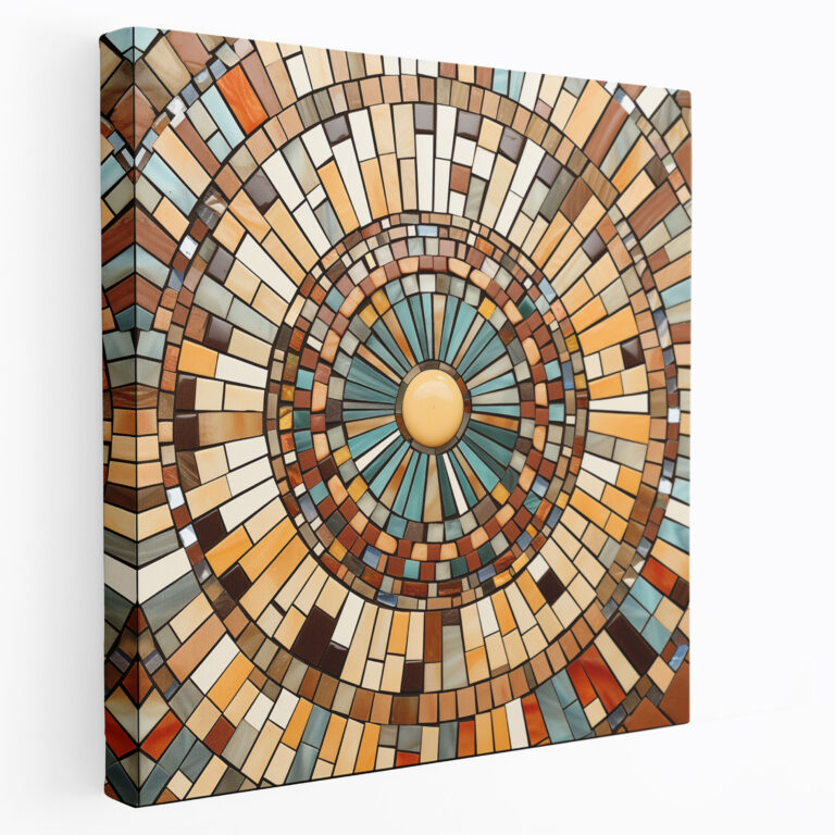 Southwest Wall Decoration - Mosaic Inspired Earth Tone Canvas Print - Southwest, Southwest, Wall Decoration, Native American Pottery