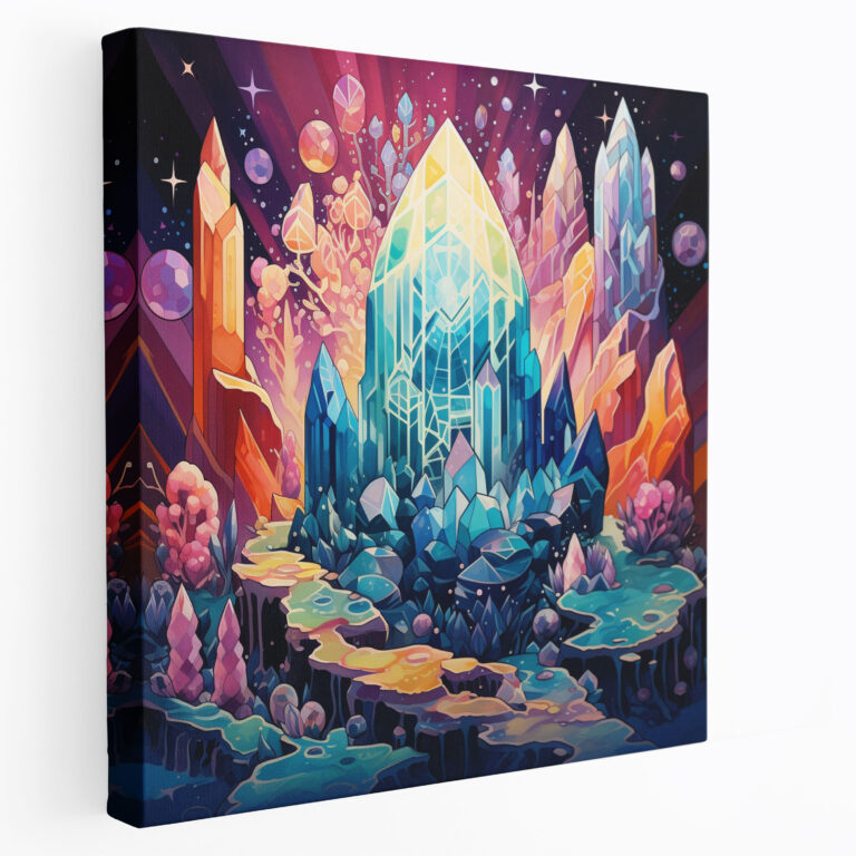 Healing Crystals Wall Art - Spiritual, Spirituality, Geometric Patterns, Home Decoration