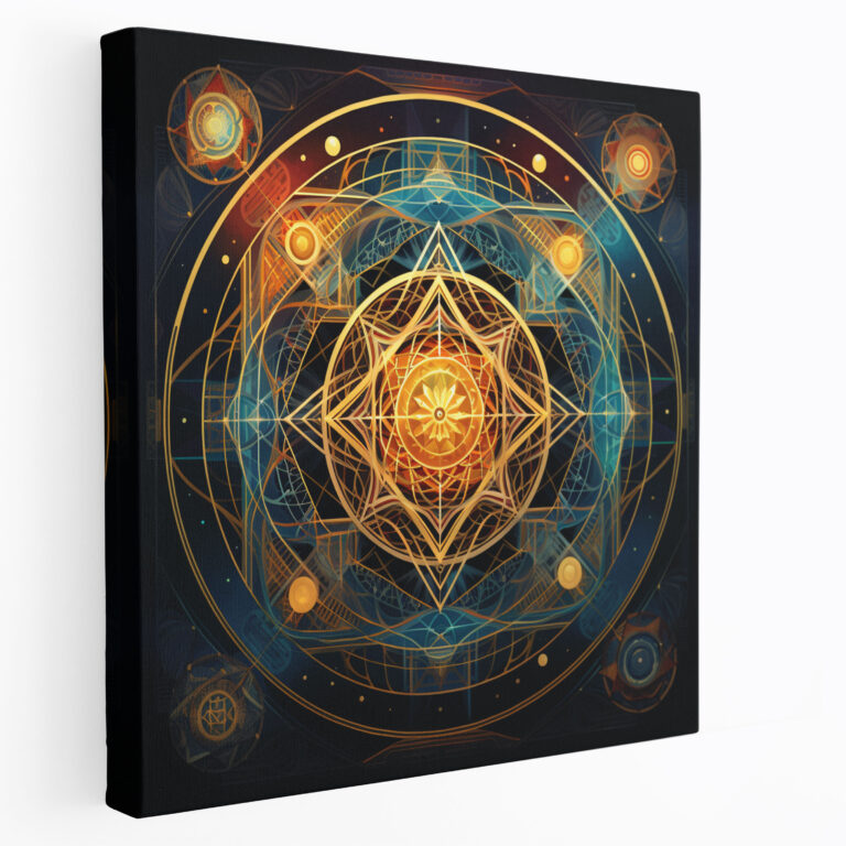 Spiritual Wall Decoration: Sacred Geometry - Spiritual, Canvas Wall Art, Spiritual Interconnectedness, Canvas Print