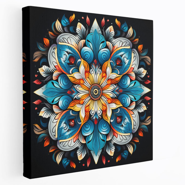 Spiritual Wall Art - Hand-Drawn Mandala Design Canvas Print - Spiritual, Spiritual, Wall Art, Wall Decoration