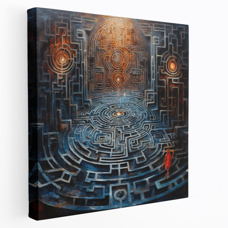 Journey Of Reflection Wall Art - Spiritual, Mixed Media Artwork, Canvas Print, Hidden Spiritual Symbols