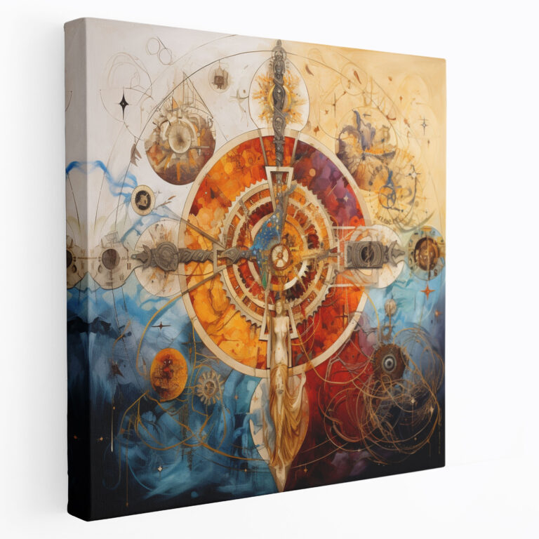 Spiritual Canvas Print - Sacred Symbols Collage Wall Art - Spiritual, Wall Decoration, Spiritual, Harmony