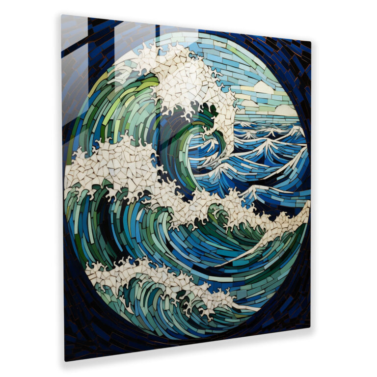 Crashing Waves Glass Print - Storm, Modern Art, Glass Wall Art, Storm