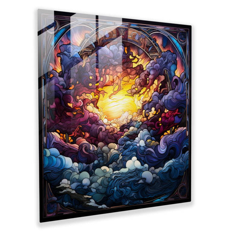 Majestic Tempest - Glass Wall Art - Storm, Wall Decoration, Storm Cloud, Stained Glass Design