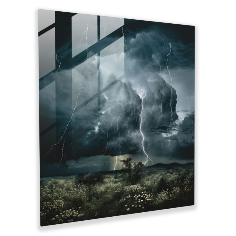 Storm Collage Glass Print - Storm, Wall Decoration, Home Decoration, Lightning