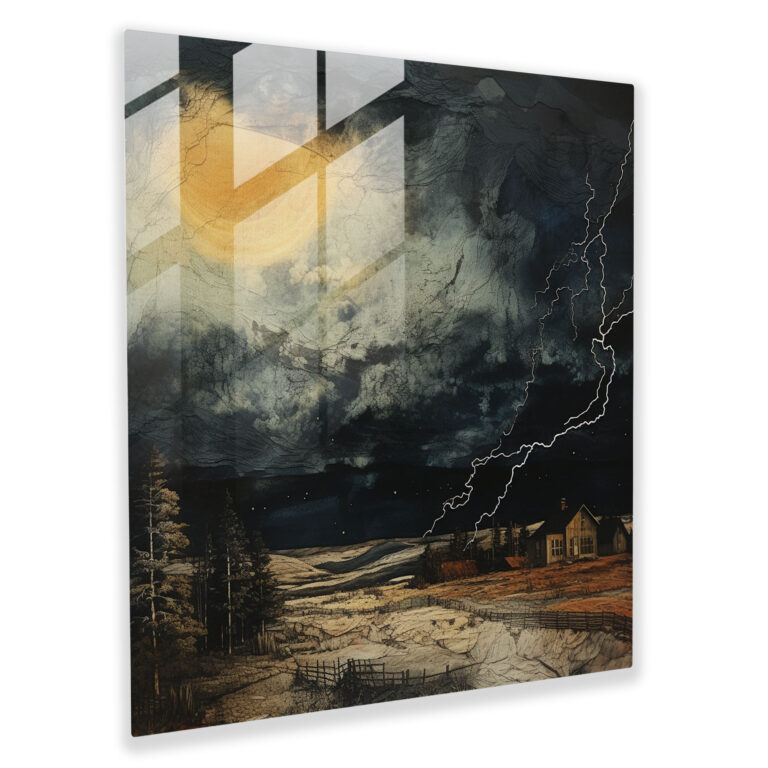 Mixed Stormscape Glass Print - Storm, Glass Wall Art, Modern Art, Glass Print