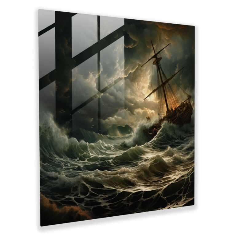 Impending Storm Glass Print - Storm, Home Decoration, Storm At Sea, Impending Danger