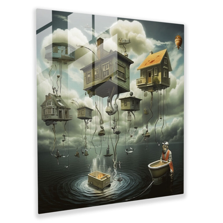 Still Life Glass Print - Surrealist Dream - Still Life, Home Decoration, Wall Decoration, Glass Wall Art