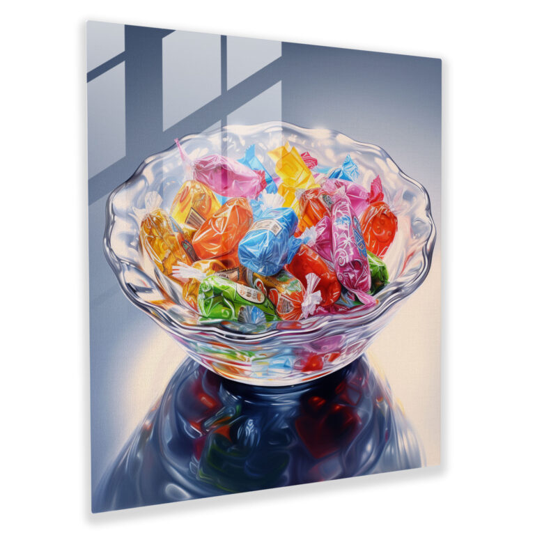 Still Life Glass Print: Sweet Temptation - Still Life, Glass Wall Art, Modern Art, Home Decoration