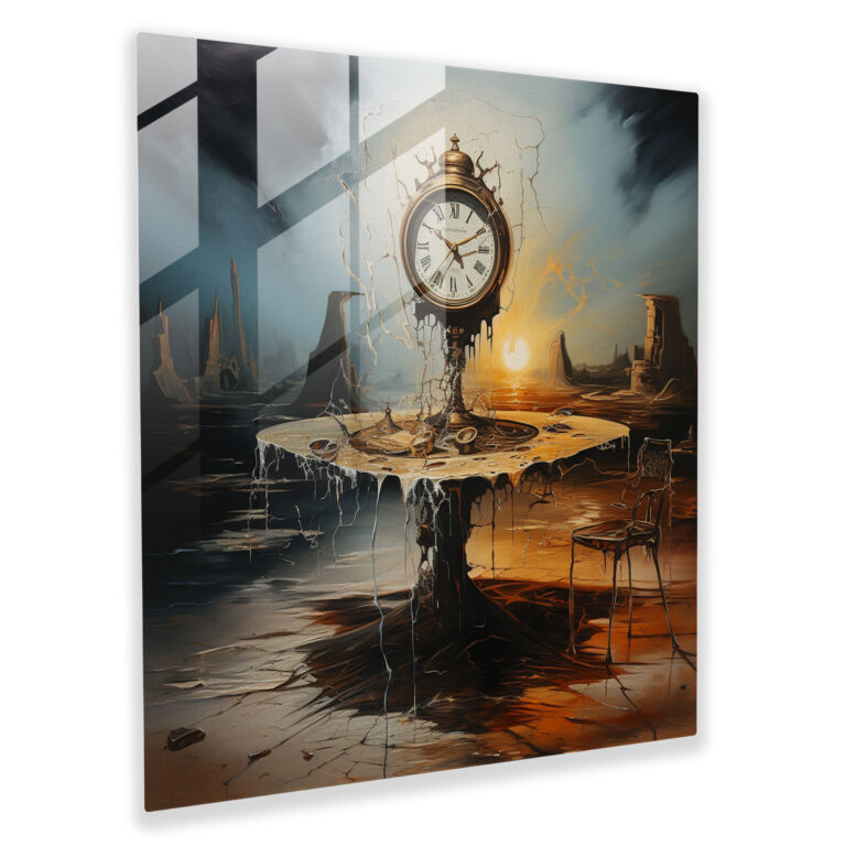 Still Life Glass Print: Timeless Melting - Still Life, Glass Print, Wall Decoration, Still Life