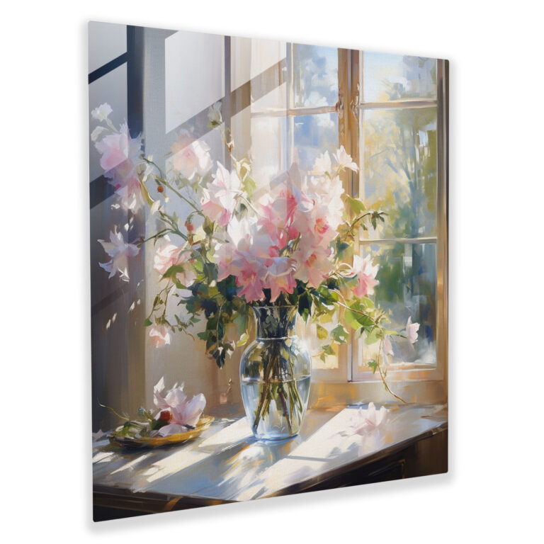 Still Life Glass Print - Classic Blooming Flowers - Still Life, Modern Art, Glass Wall Art, Wall Decoration