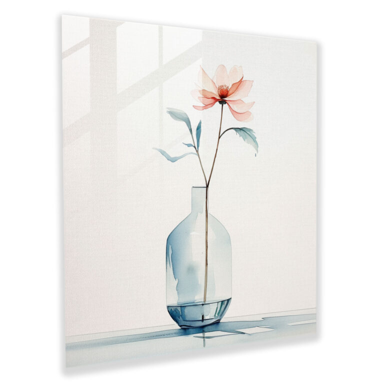 Still Life Glass Print - Tranquil Flower - Still Life, Still Life, Glass Wall Art, Flower