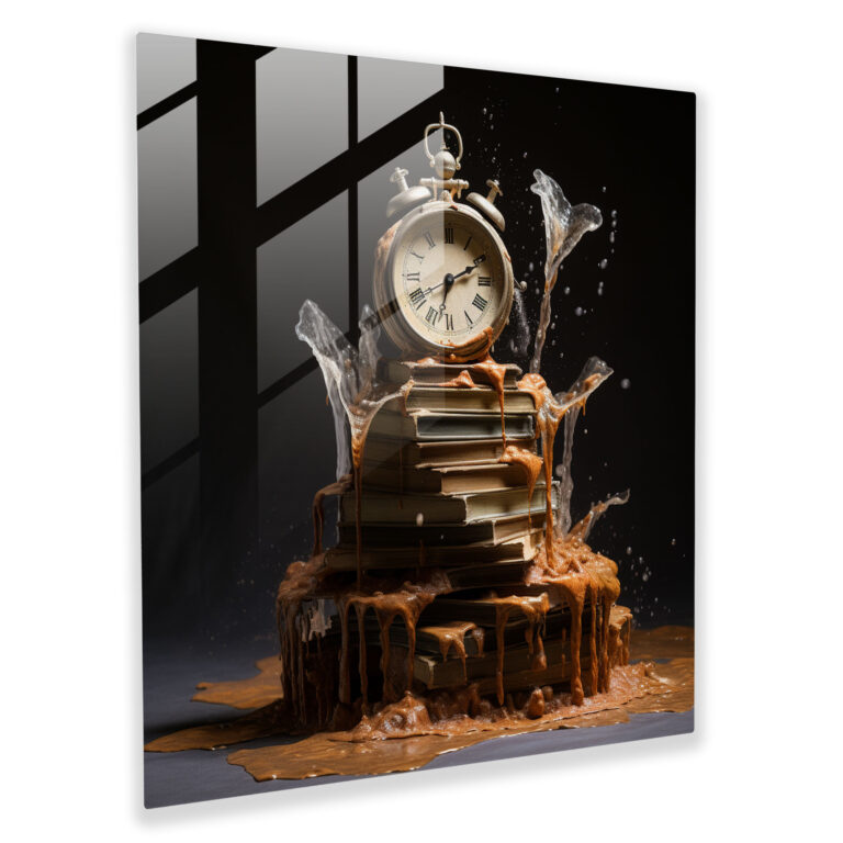 Still Life Glass Print - Melting Time - Still Life, Glass Art, Modern Art, Dreamlike