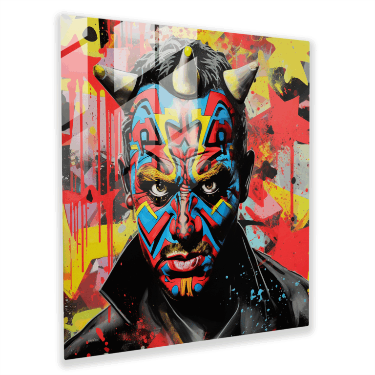Energy Burst Darth Maul Glass Print