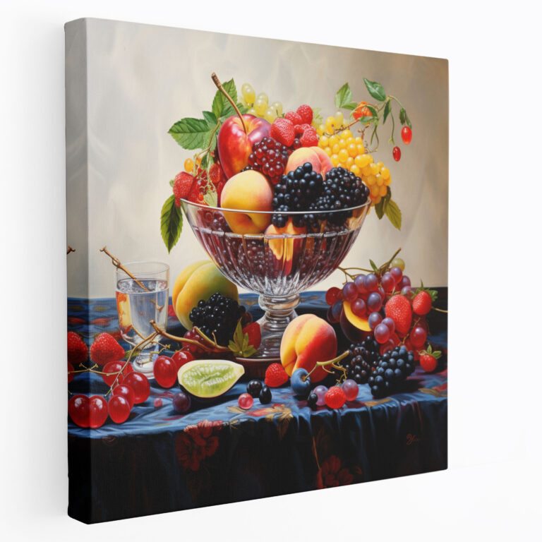 Still Life Canvas Print - Classic Oil Painting Fruit Bowl Wall Art - Still Life, Fruit Bowl, Wall Decoration, Still Life