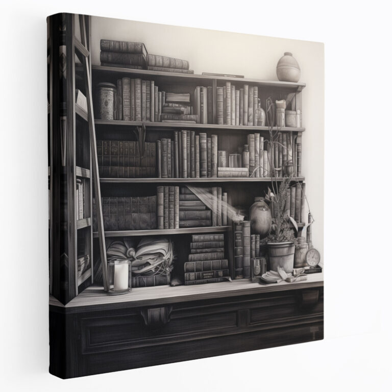 Still Life Canvas Print - Charcoal Book Collection - Still Life, Canvas Wall Art, Wall Art, Charcoal Drawing