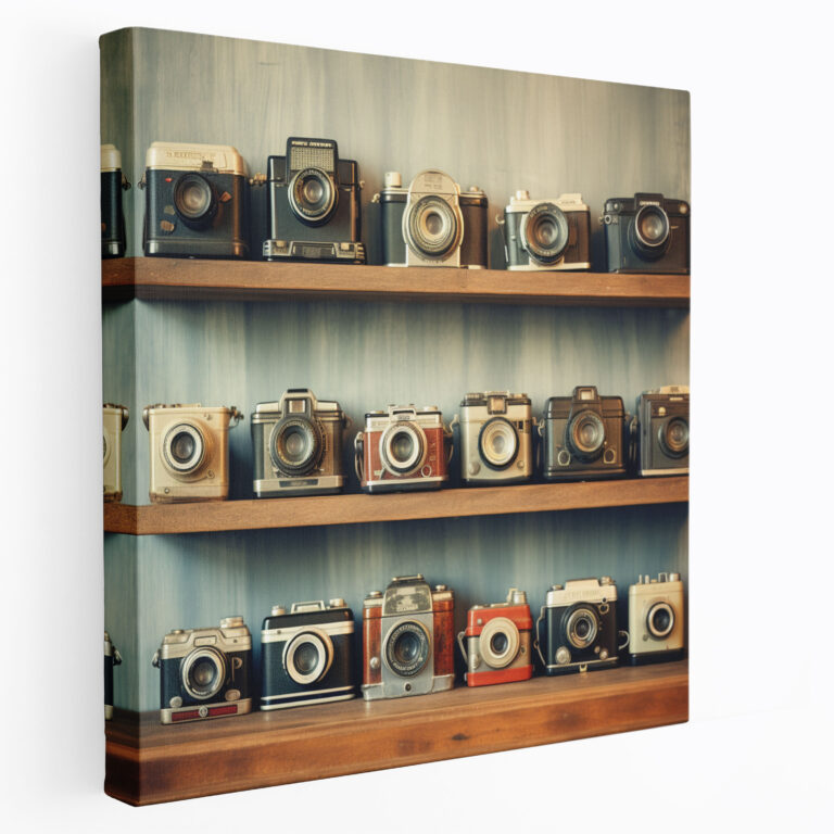 Still Life Wall Decoration - Nostalgic Vintage Cameras Retro Photograph - Still Life, Home Decoration, Retro Photograph, Canvas