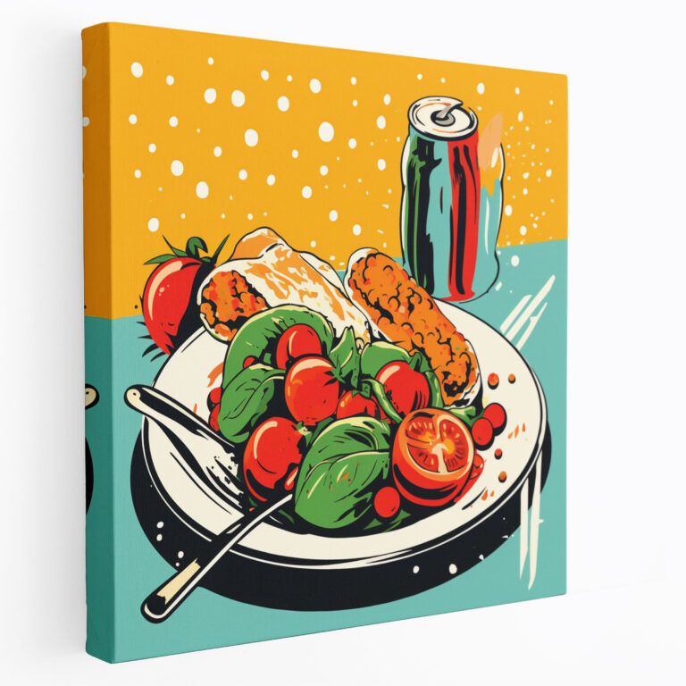 Still Life Canvas Print - Pop Art Food Plate - Still Life, Canvas Print, Food Plate, Wall Art