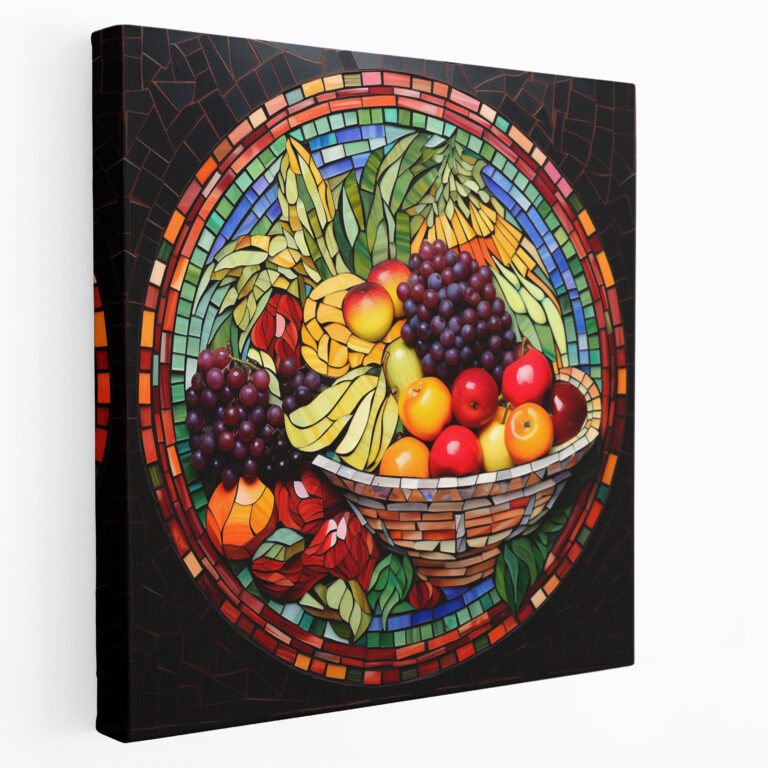 Still Life Wall Art - Mosaic Fruit Bowl - Still Life, Canvas, Still Life, Fruit Bowl