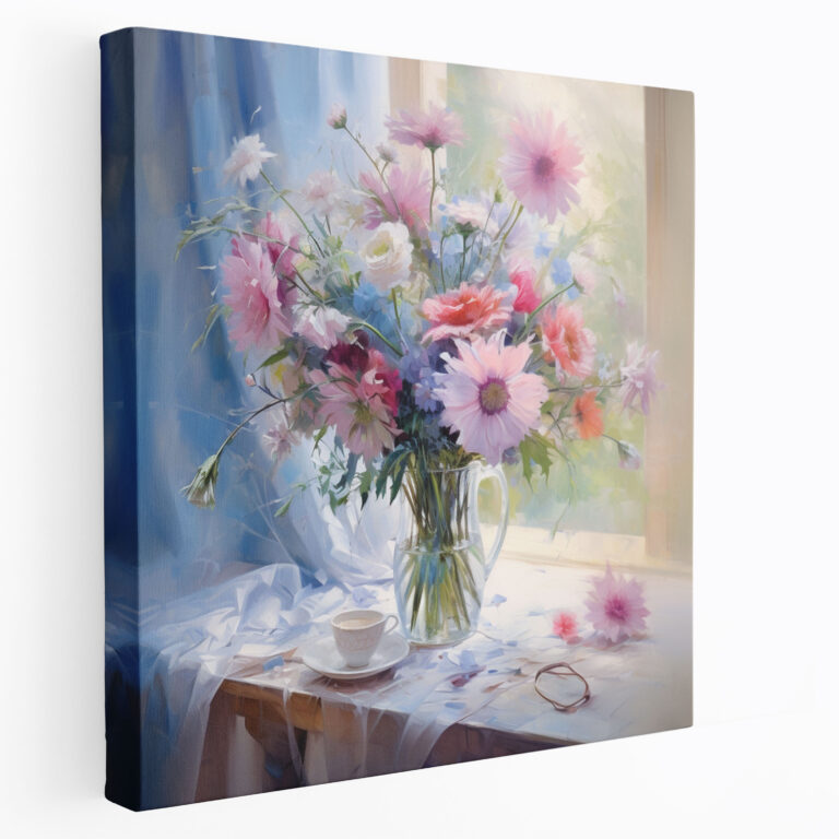 Still Life Canvas Print - Romantic Flower Bouquet - Still Life, Home Decoration, Wall Art, Flower Bouquet