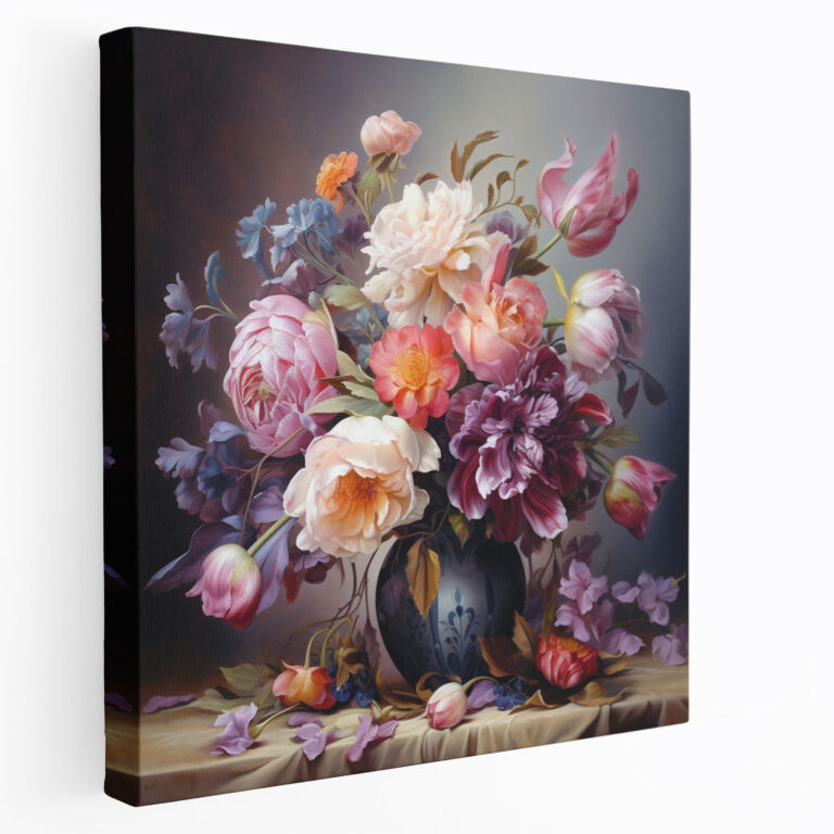 Still Life Canvas Print - Delicate Flower Bouquet - Still Life, Delicate Flower Bouquet, Canvas, Canvas Wall Art