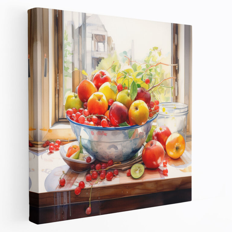 Still Life Wall Art - Watercolor Wash Technique - Canvas Print - Still Life, Wall Decoration, Colorful, Canvas