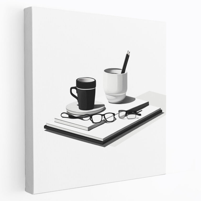 Still Life Wall Decoration - Minimalist Black And White - Canvas Print - Still Life, Modern Sophistication, Contemporary, Still Life