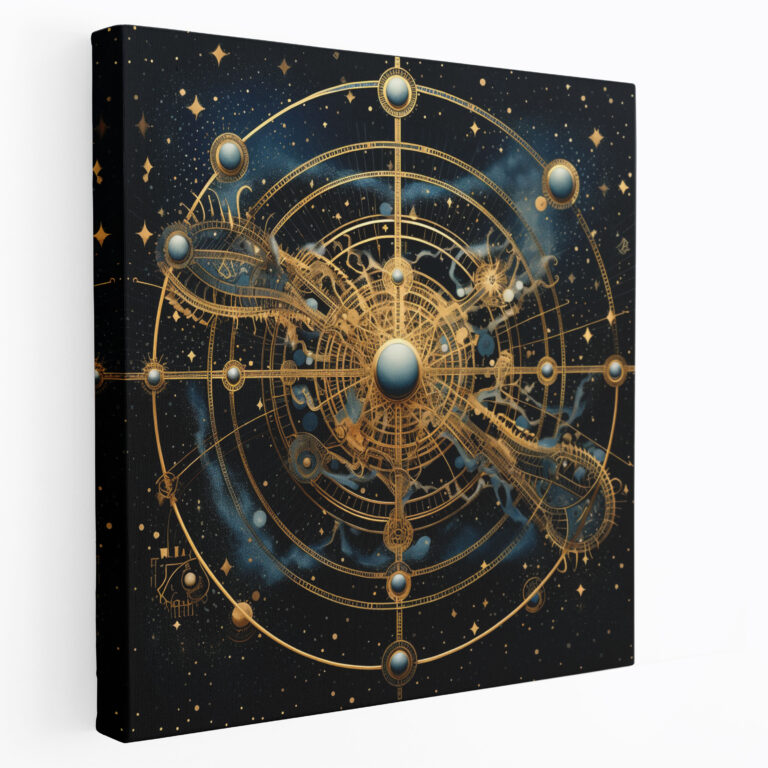 Modern Star Map Canvas Print - Star Map, Celestial Map, Contemporary Illustration, Canvas Print